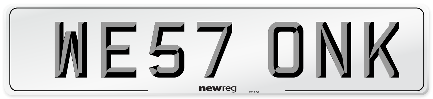 WE57 ONK Number Plate from New Reg